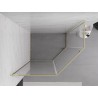 Mexen Exo-R Päťuholníkový sprchovací kút s otváracími dverami 90 x 80 cm, priehľadný, zlatý - 812-090-080-50-00