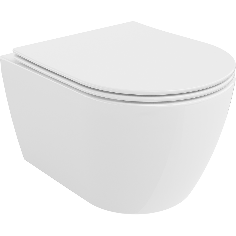 Mexen Carmen WC misa Rimless so spomaľujúcim slim sedadlom, duroplast, biely lesk - 30880400