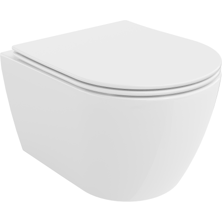 Mexen Carmen WC misa Rimless so spomaľujúcim slim sedadlom, duroplast, biely lesk - 30880400
