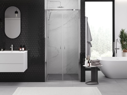 Mexen Exo-B Duo dvojité sprchové dvere 120 cm, priehľadné, chróm - 814-120-000-01-00