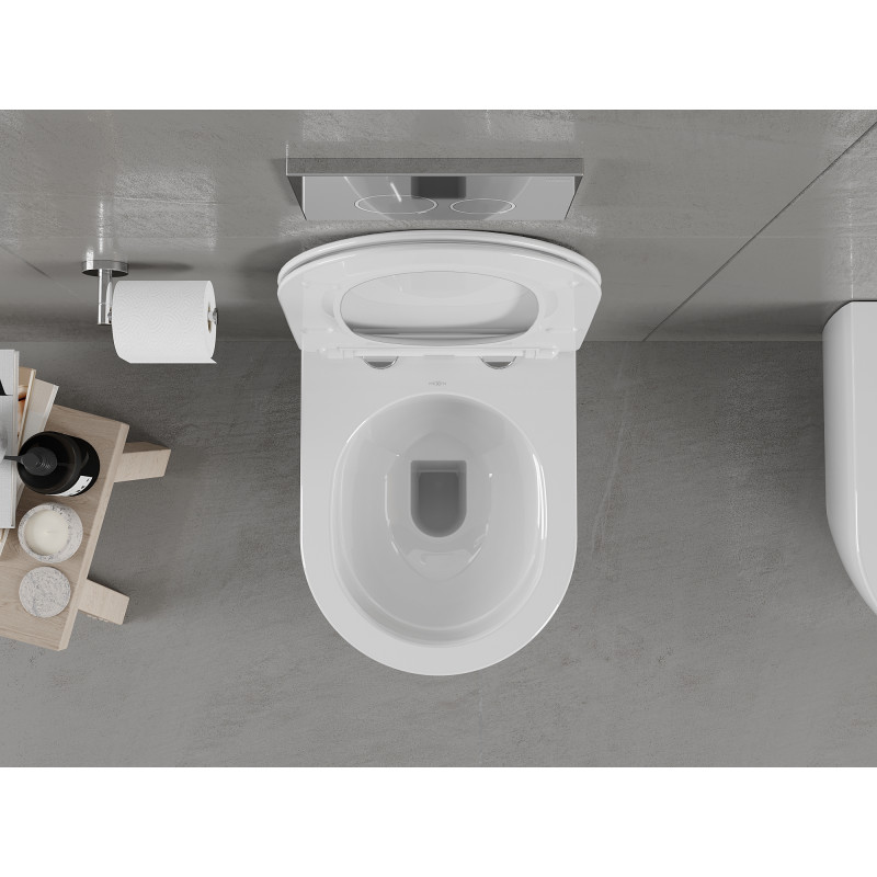 Mexen Carmen WC misa Rimless s pomaly spúšťajúcim sa sedadlom slim, duroplast, biely lesk - 30880400