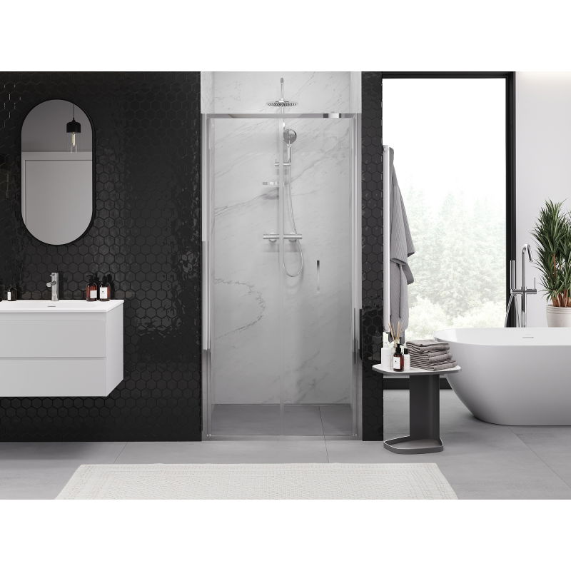 Mexen Exo skladacie sprchové dvere 110 cm, transparentné, chróm - 816-110-000-01-00