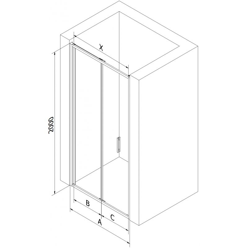 Mexen Exo skladacie sprchové dvere 110 cm, transparentné, čierne - 816-110-000-70-00