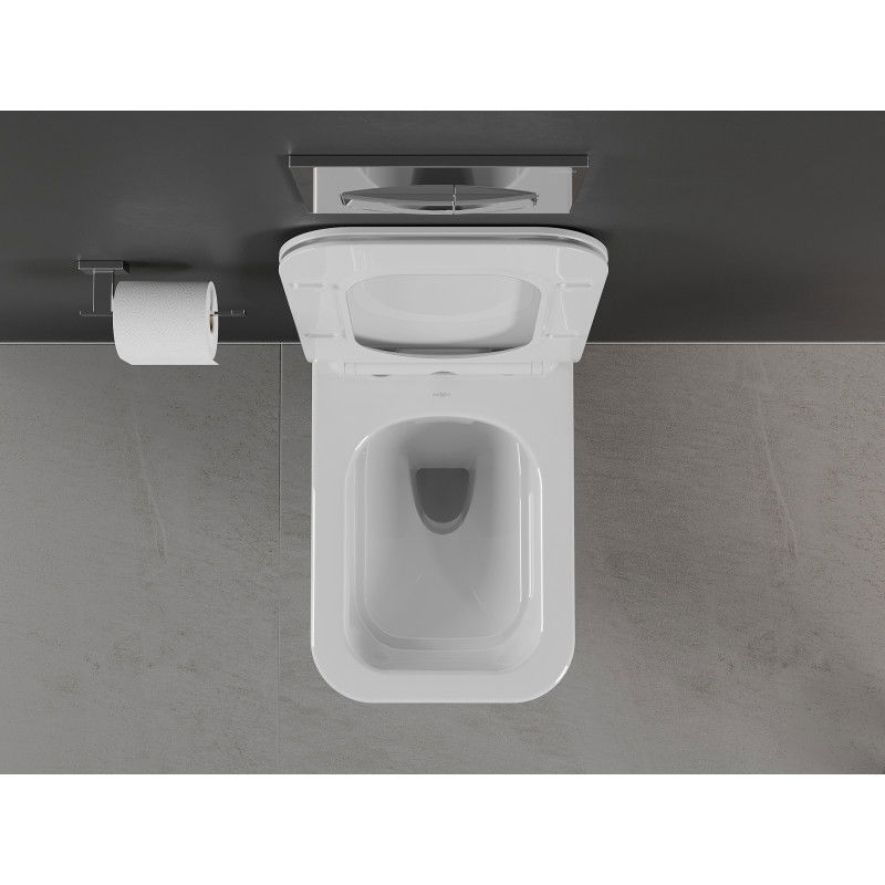 Mexen Cube WC misa Rimless so sedadlom s pomalým zatváraním slim, duroplast, biely lesk - 30924000