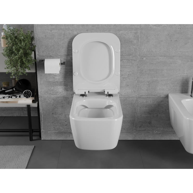 Mexen Margo WC misa Rimless s pomaly zatvárajúcim slim sedadlom, duroplast, lesklá biela - 30420800