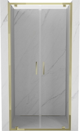 Mexen Exo-BR Duo dvojité sprchové dvere na pántoch 120 cm, transparentné, zlaté - 8182-120-000-50-00