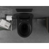 Mexen Lena WC misa Rimless so sedadlom s pomalým sklápaním slim, duroplast, čierna matná/zlatý vzor mriežky - 30224079