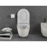 Mexen Lena WC misa Rimless s doskou pomaly zatvárajúca slim, duroplast, biela/zlatá vzor mriežka - 30224009