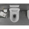 Mexen Lena WC misa Rimless s doskou pomaly zatvárajúca slim, duroplast, biela/zlatá vzor mriežka - 30224009