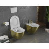 Mexen Lena miska WC Rimless so spomaľujúcim sedadlom slim, duroplast, biela/zlatá vzor šupiny - 30224008