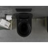 Mexen Lena WC misa Rimless s pomaly padajúcim sedátkom, duroplast, Čierna matná/Zlatá vzor rybích šupín - 30224078