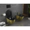 Mexen Lena WC misa bez okrajovania s pomaly zatvárajúcim sa sedadlom slim, duroplast, čierny mat/zlatý vzor šupiny - 30224078