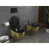 Mexen Lena WC misa Rimless s pomaly sklopnou doskou slim, duroplast, čierna matná/zlatý vzor šupiny - 30224078