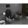 Mexen Lena WC misa Rimless s pomaly padajúcim sedátkom, duroplast, Čierna matná/Strieborná vzor rybích šupín - 30224072