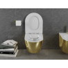 Mexen Lena WC misa Rimless s pomaly sklopnou doskou slim, duroplast, bielá/zlatá - 30224006