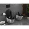 Mexen Lena WC misa Rimless s doskou s pomalým zatváraním slim, duroplast, čierna matná/strieborná - 30224074