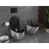 Mexen Lena WC miska bezokrajová s pomaly klesajúcim sedadlom slim, duroplast, čierna matná/strieborná - 30224074