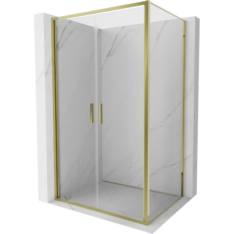 Mexen Exo-B Duo sprchovací kút 90 x 120 cm, priehľadný, zlatý - 814-090-120-50-00