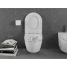 Mexen Lena WC misa Rimless s doskou s pomalým zatváraním slim, duroplast, biela/zlatá línia - 30224005
