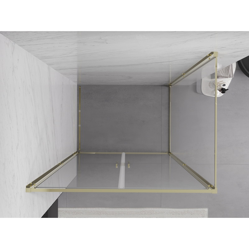 Mexen Exo-B Duo sprchový kút s otočnými dverami 110 x 95 cm, priehľadný, zlatý - 814-110-095-50-00