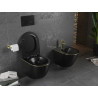 Mexen Lena WC misa bez okraja s pomaly zatvárajúcou slim doskou, duroplast, čierna matná/zlatá línia - 30224075