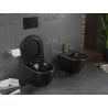 Mexen Lena WC misa Rimless s pomaly zatvárajúcim sa tenkým sedátkom, duroplast, čierna mat/zlatá línia - 30224075