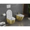 Mexen Lena WC miska Rimless s pomaly zatvárajúcim sa slim sedadlom, duroplast, biela/zlatá vzor línie - 30224007