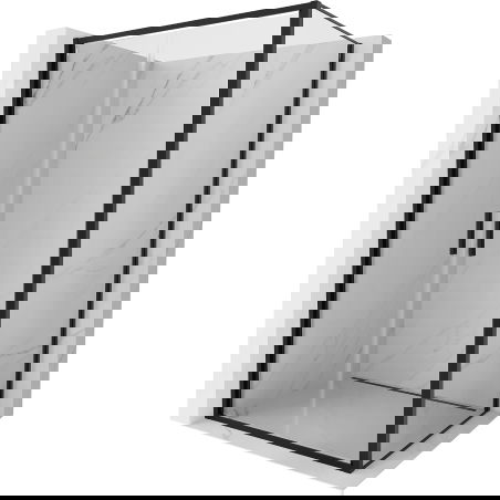 Mexen Exo sprchový kút otvárací 110 x 95 cm, priehľadný, čierny - 814-110-095-70-00