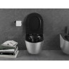 Mexen Lena miska WC Rimless s doskou s pomalým sklápaním slim, duroplast, čierna mat/silver vzor línie - 30224073