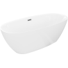 Mexen Luvo Slim voľne stojaca vaňa 170 x 75 cm, biela, prepad gun gray brúsený - 52801707500-66