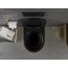 Mexen Lena WC misa Rimless s doskou so spomaleným sklopením slim, duroplast, čierna matná/zlatý vzor čiary - 30224077