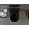 Mexen Lena WC misa Rimless s pomaly padajúcim sedadlom slim, duroplast, čierna matná/zlatý vzor línie - 30224077