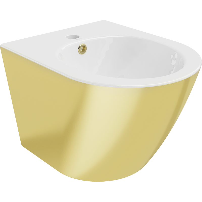 Mexen Lena závesný bidet, biely/zlatý - 35224806