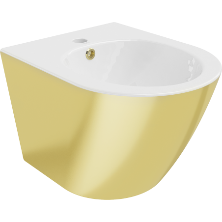 Mexen Lena závesný bidet, biely/zlatý - 35224806