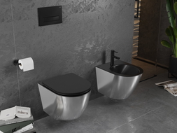 Mexen Lena závesný bidet, Čierna matná/Strieborná - 35224874