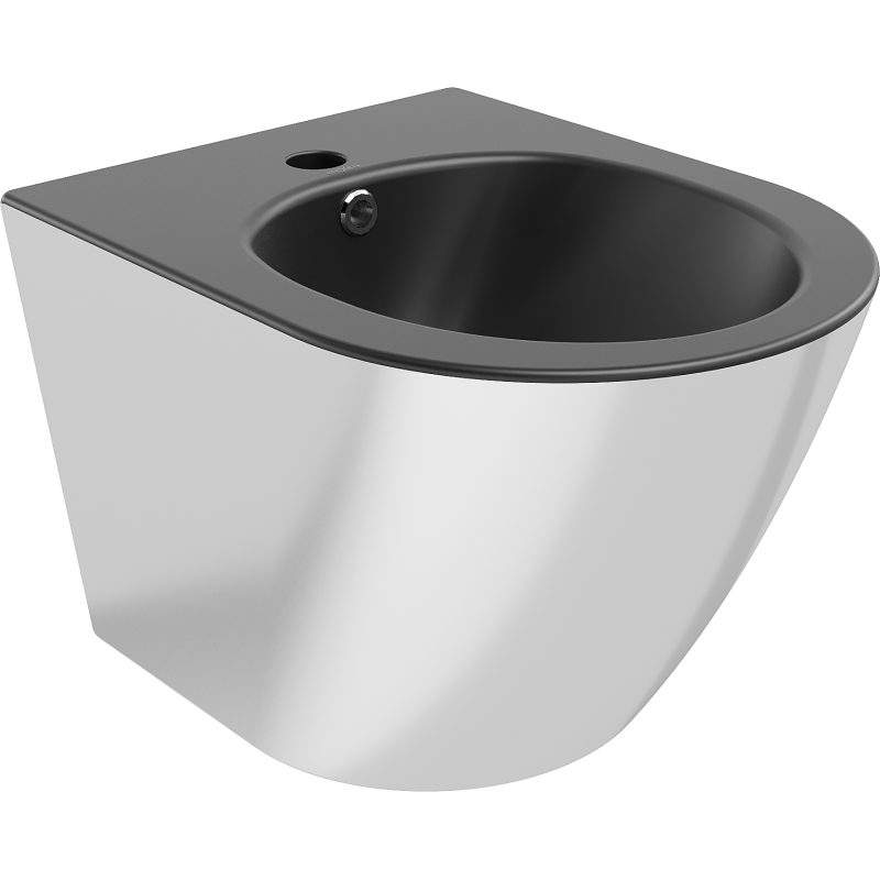 Mexen Lena bidet závesný, čierny mat/strieborný - 35224874
