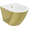 Mexen Lena závesný bidet, biely/zlatý vzor šupiny - 35224808
