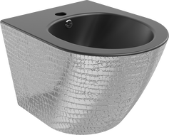 Mexen Lena závesný bidet, čierna matná/strieborný vzor šupiny - 35224872