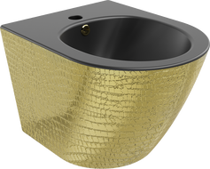 Mexen Lena závesný bidet, čierna matná/zlatý vzor šupiny - 35224878