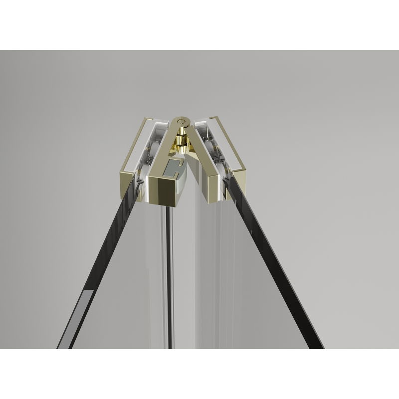 Mexen Exo skladacia sprchová kabína 75 x 110 cm, priehľadná, zlatá - 816-075-110-50-00