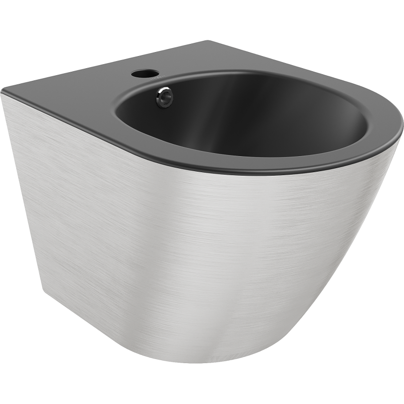 Mexen Lena závesný bidet, čierny mat/strieborný vzor čiary - 35224873