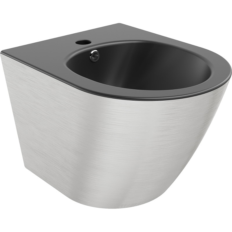 Mexen Lena závesný bidet, čierny mat/strieborný vzor línie - 35224873