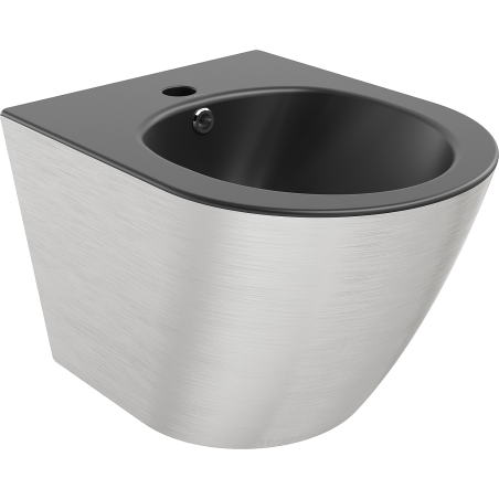 Mexen Lena závesný bidet, čierny matný/strieborný vzor línie - 35224873