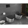 Mexen Lena závesný bidet, čierny matný/strieborný vzor línie - 35224873