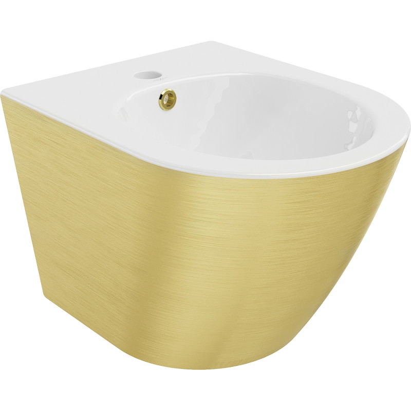 Mexen Lena bidet závesný, biely/zlatý vzor línie - 35224807