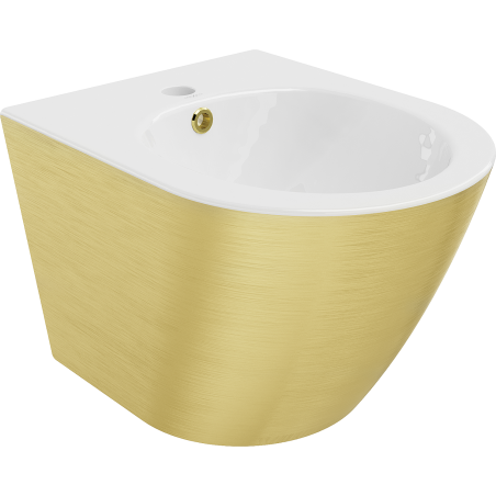 Mexen Lena bidet závesný, biely/zlatý vzor línie - 35224807