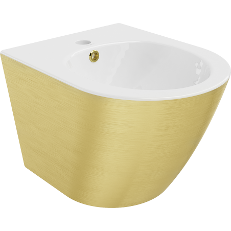 Mexen Lena závesný bidet, Biela/Zlatá čiarový vzor - 35224807