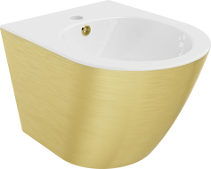 Mexen Lena závesný bidet, biely/zlatý vzor línie - 35224807