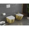 Mexen Lena závesný bidet, Biela/Zlatá čiarový vzor - 35224807