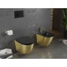 Mexen Lena bidet závesný, čierny mat/zlatý vzor línie - 35224877